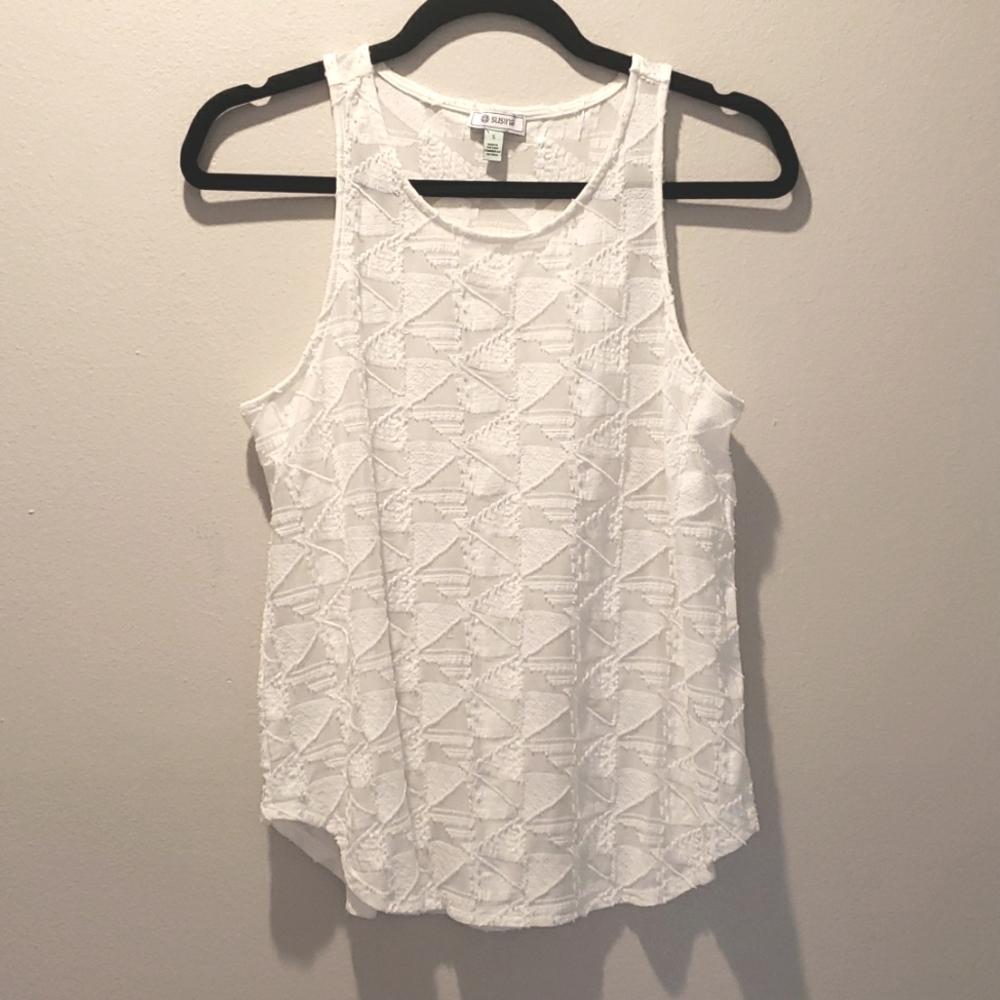 Susina • White Snow Jacquard Tank Small